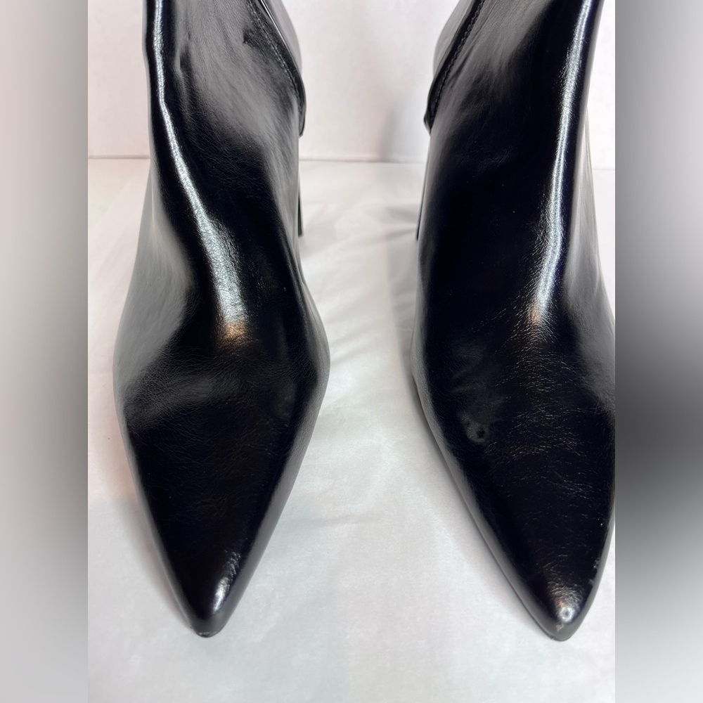 Women's Zara Black Faux Leather Pointed Toe Ankle Boots - Picture 2 of 15